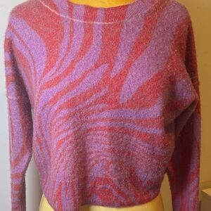 Pilcro by Anthropologie Cashmere Pink and Purple Cropped Sweater  Size Medium
